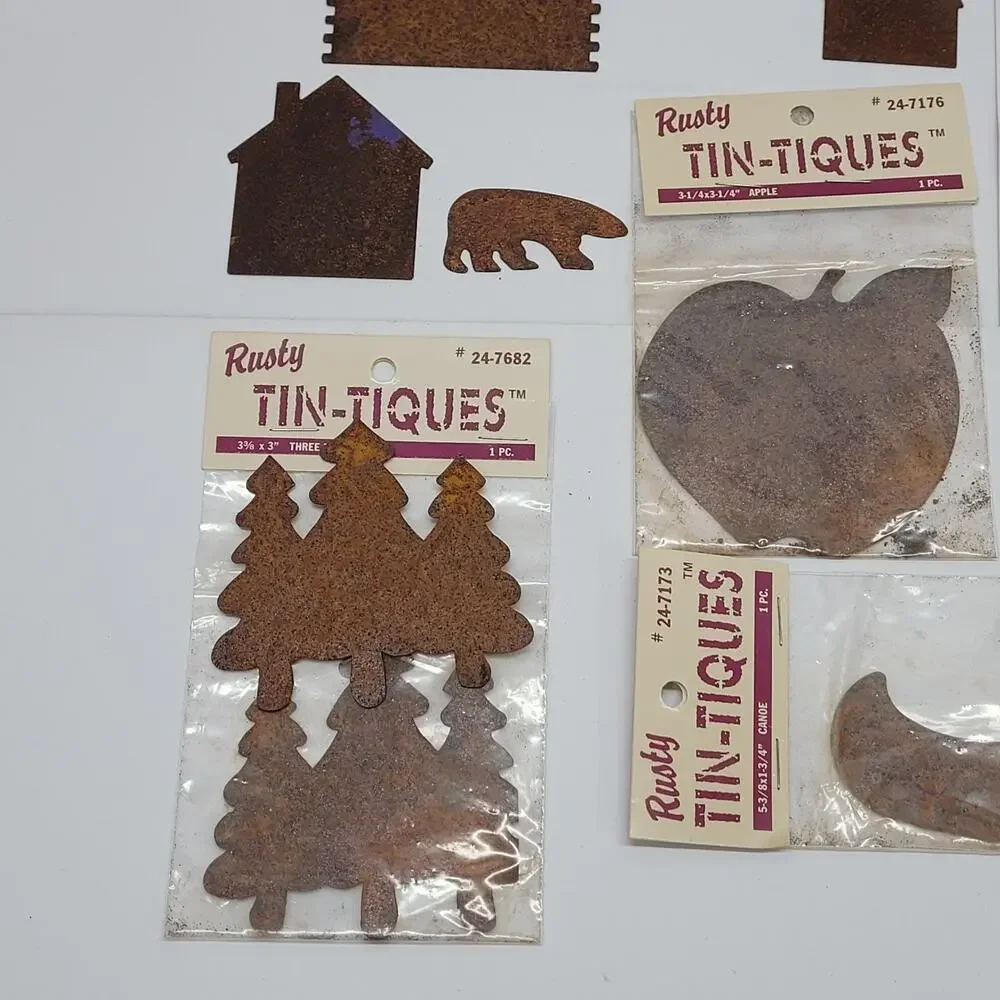 Rusty Tin-Tiques Craft Supplies Fall Woodland Rustic Cabin Lot of 17 Misc Pieces